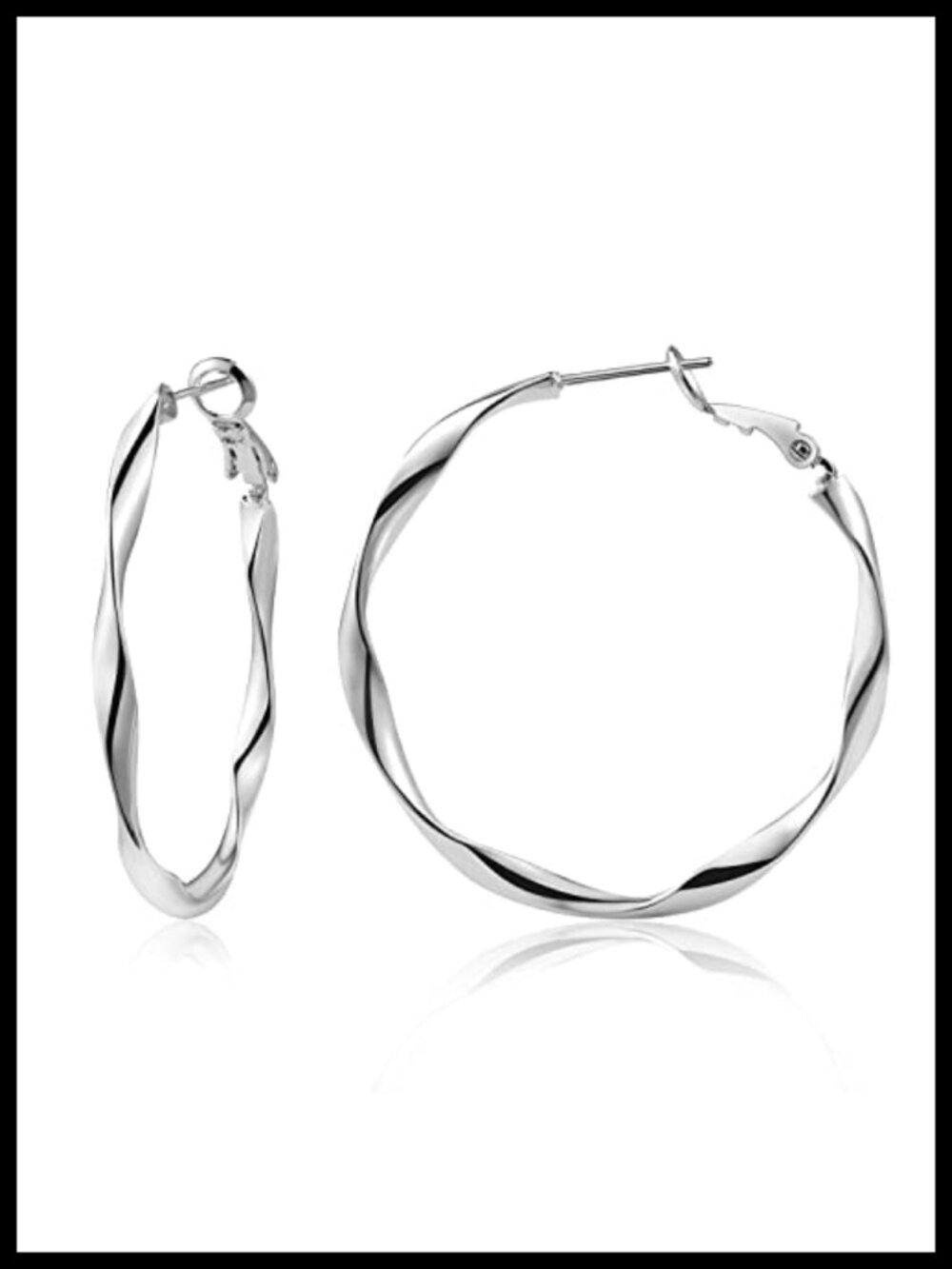 24K Gold Plated Twisted Hoop Earrings 925 Sterling Silver Post Hypoallergenic